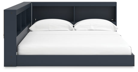 Simmenfort Navy Blue Full Bookcase Corner Storage Bed from Ashley - Luna Furniture