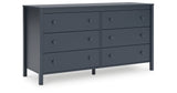 Simmenfort Twin Panel Headboard with Dresser, Chest and Nightstand in Navy Blue from Ashley Furniture - Luna Furniture