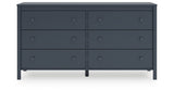 Simmenfort Full Panel Headboard with Dresser, Chest and Nightstand in Navy Blue from Ashley - Luna Furniture