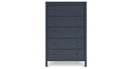 Simmenfort Twin Panel Headboard with Dresser, Chest and Nightstand in Navy Blue from Ashley - Luna Furniture