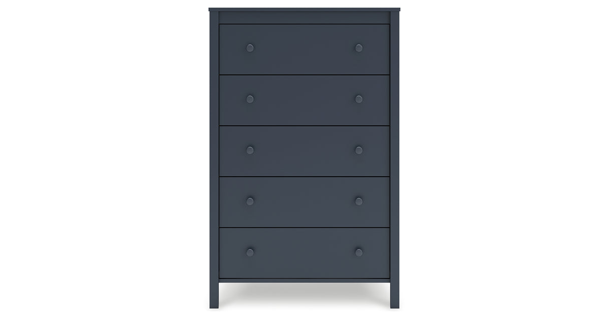 Simmenfort Full Platform Bed with Dresser, Chest and 2 Nightstands in Navy Blue from Ashley - Luna Furniture