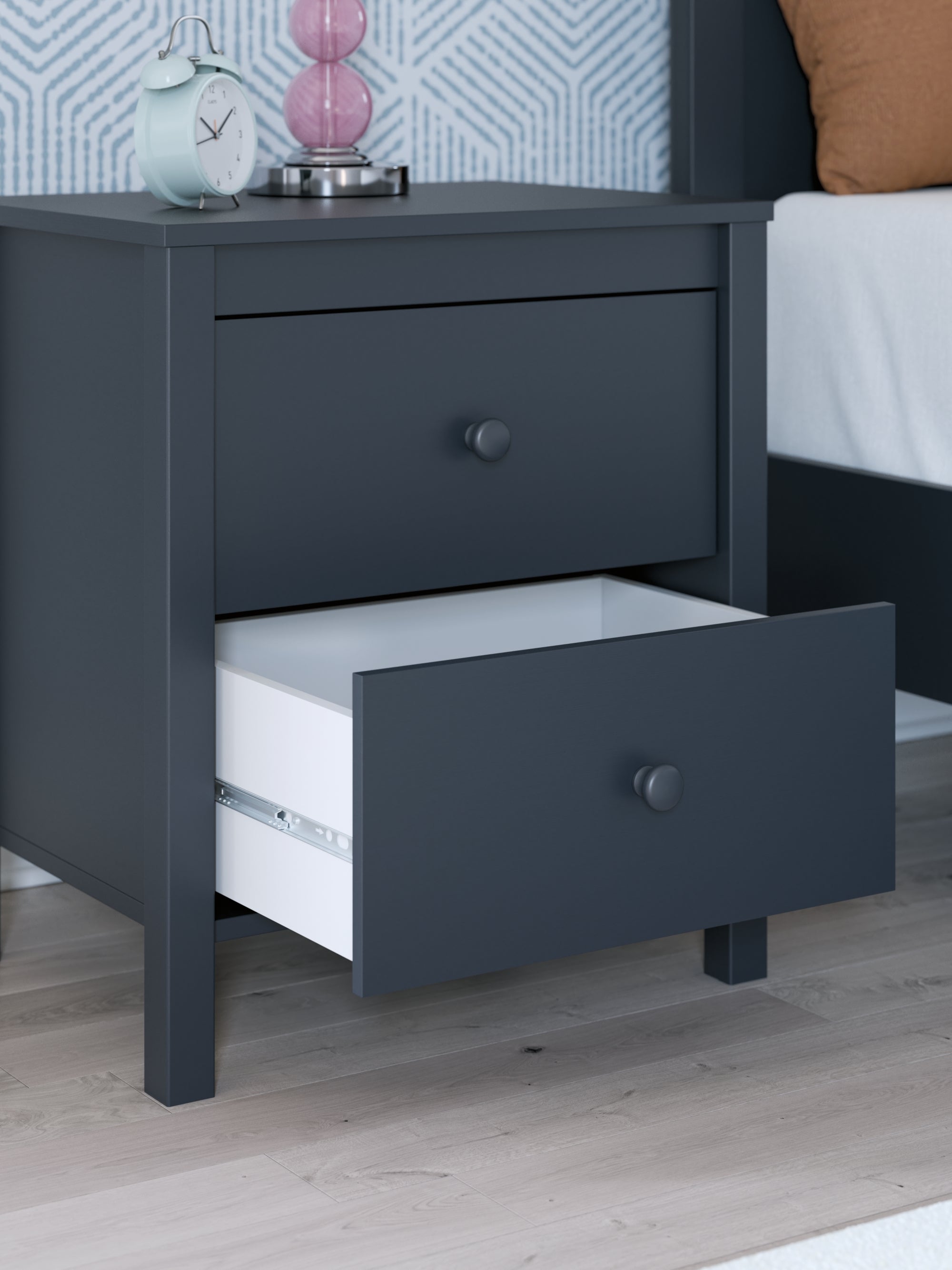 Simmenfort Navy Blue Nightstand - Luna Furniture