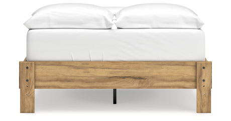 Bermacy Light Brown Full Platform Base Bed from Ashley - Luna Furniture