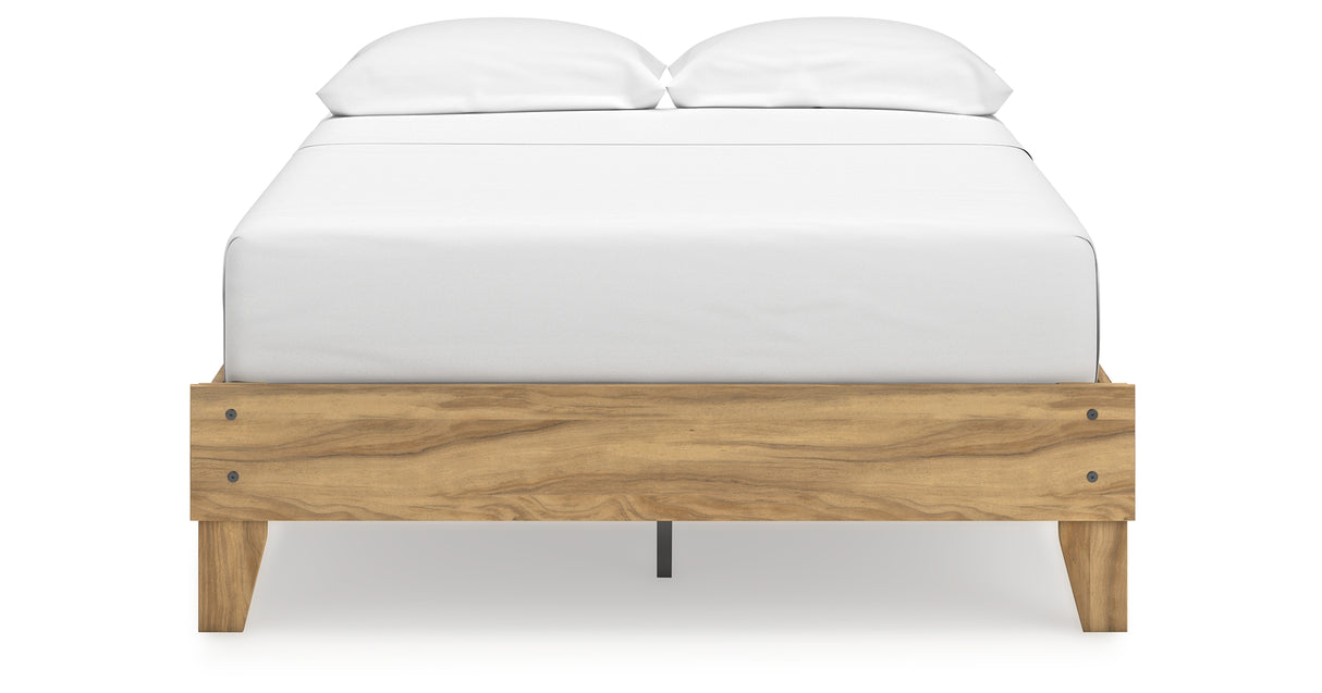 Bermacy Light Brown Full Platform Base Bed from Ashley - Luna Furniture