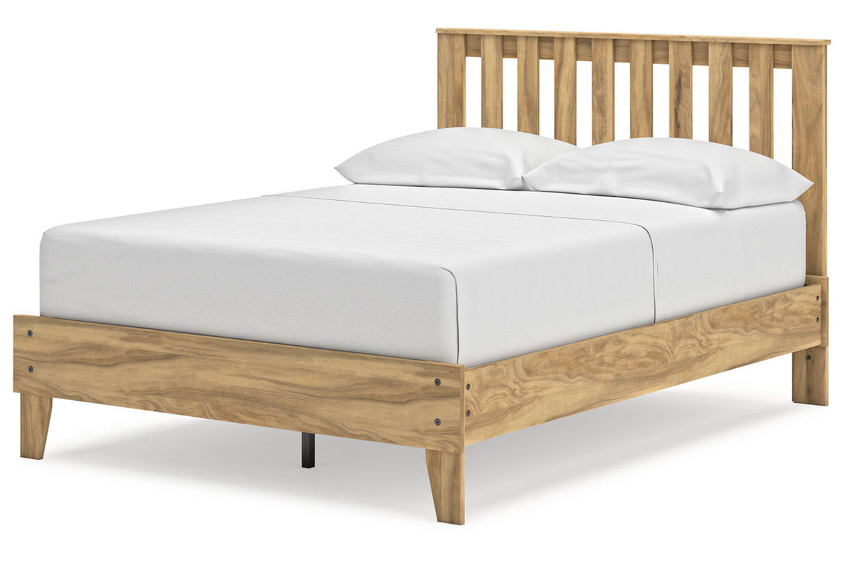 Bermacy Light Brown Full Slat Platform Bed from Ashley - Luna Furniture