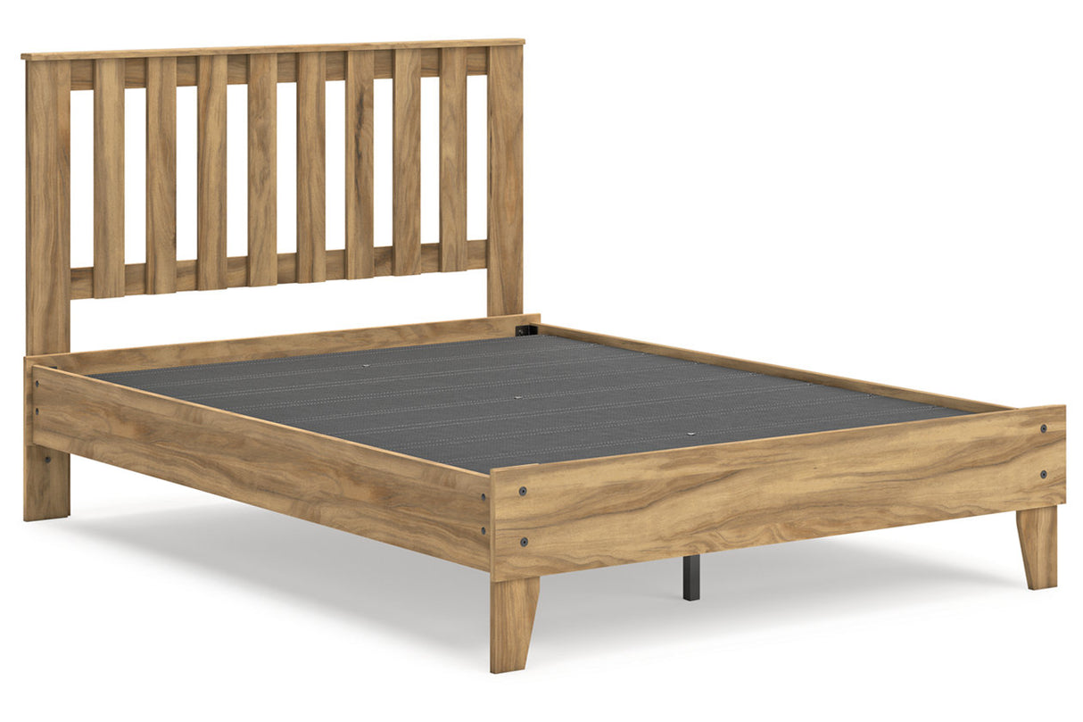 Bermacy Light Brown Full Slat Platform Bed from Ashley - Luna Furniture