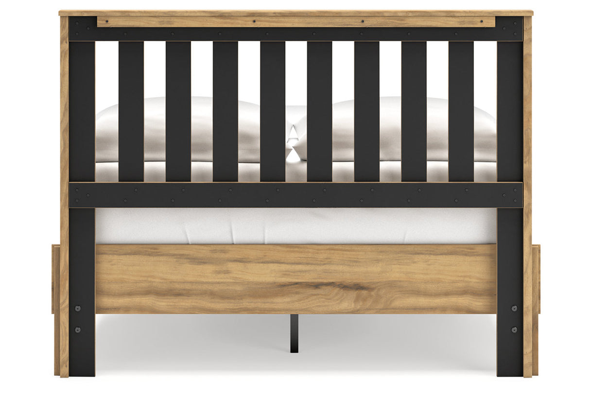 Bermacy Light Brown Full Slat Platform Bed from Ashley - Luna Furniture