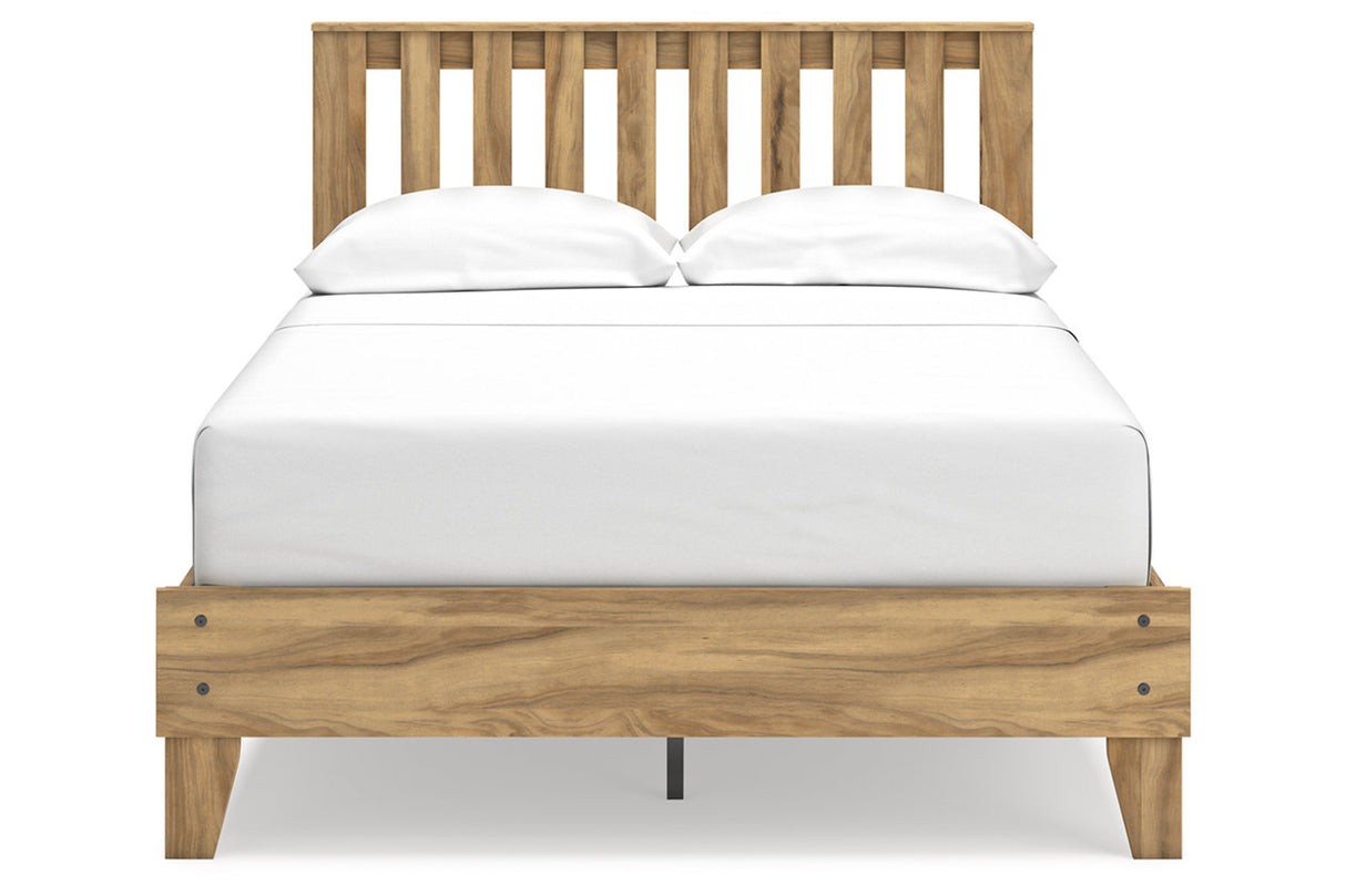 Bermacy Light Brown Full Slat Platform Bed from Ashley - Luna Furniture
