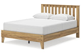 Bermacy Light Brown Queen Slat Platform Bed from Ashley - Luna Furniture