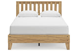 Bermacy Light Brown Queen Slat Platform Bed from Ashley - Luna Furniture