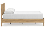 Bermacy Light Brown Queen Slat Platform Bed from Ashley - Luna Furniture