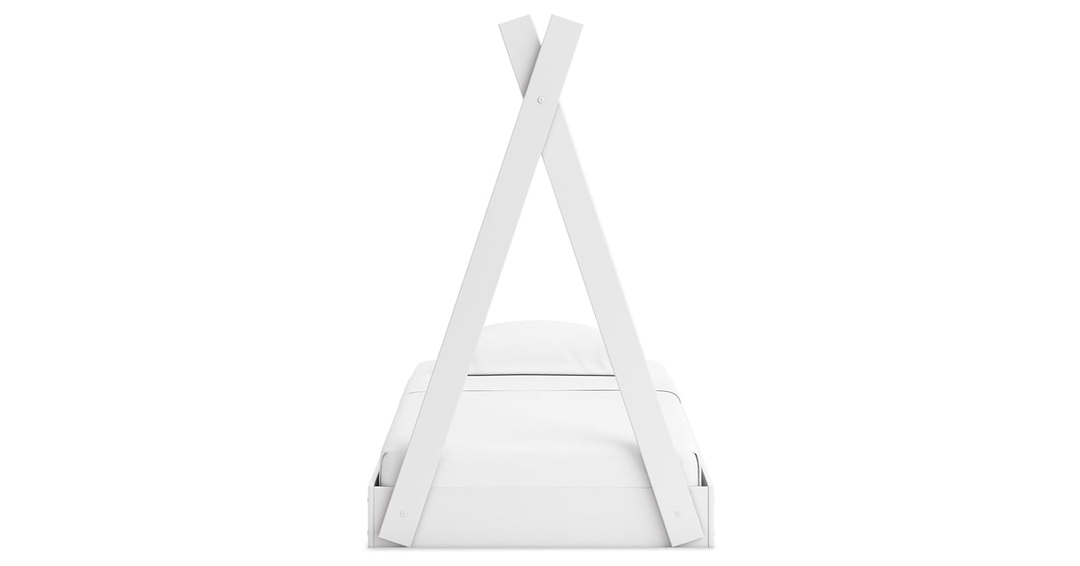 Hallityn Twin Tent Bed with Dresser, Chest and 2 Nightstands in White from Ashley Furniture - Luna Furniture