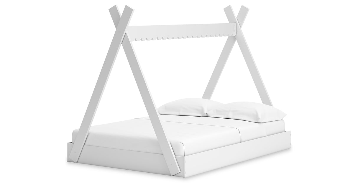 Hallityn Full Tent Bed with Dresser and 2 Nightstands in White from Ashley - Luna Furniture