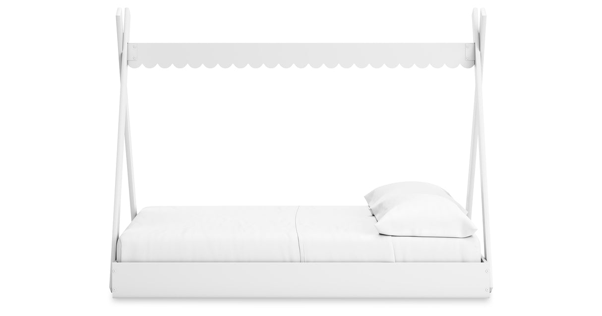 Hallityn Full Tent Bed with Dresser and Chest in White from Ashley - Luna Furniture