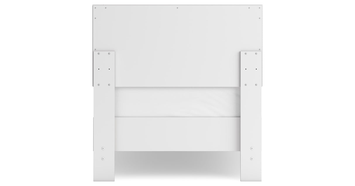 Hallityn Twin Panel Headboard with Dresser and Chest in White from Ashley Furniture - Luna Furniture
