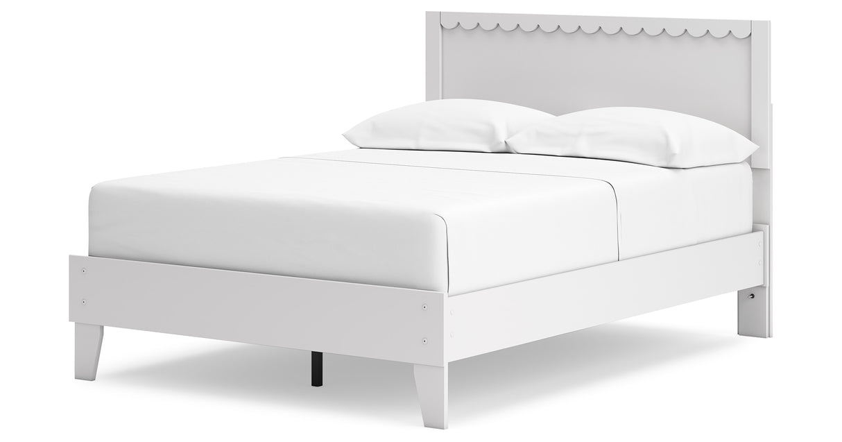 Hallityn Full Panel Platform Bed with Dresser, Chest and 2 Nightstands in White from Ashley Furniture - Luna Furniture