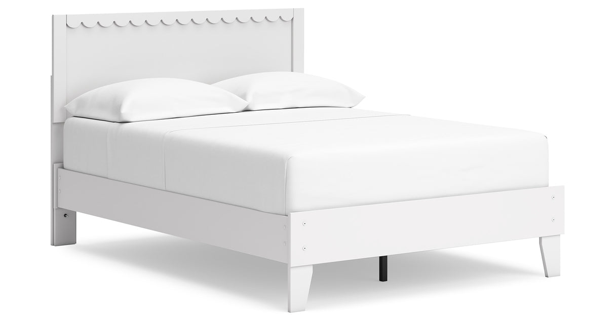 Hallityn Full Panel Platform Bed with Dresser, Chest and 2 Nightstands in White from Ashley Furniture - Luna Furniture
