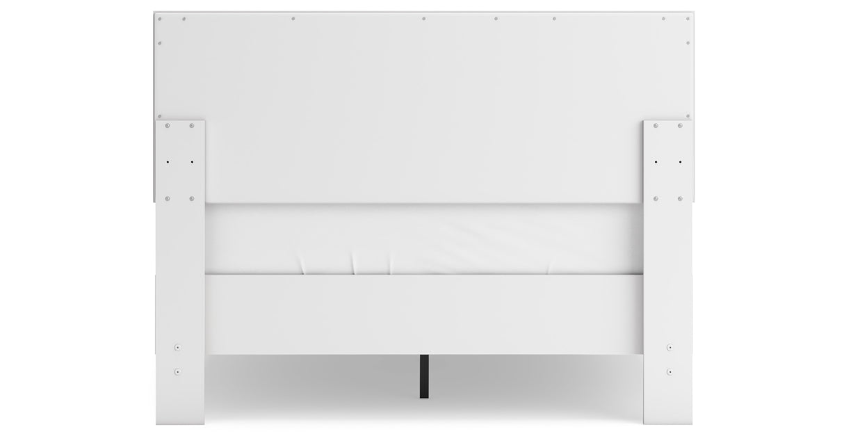 Hallityn Full Panel Platform Bed with Dresser, Chest and 2 Nightstands in White from Ashley Furniture - Luna Furniture