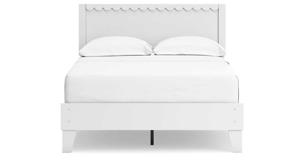 Hallityn Full Panel Platform Bed with Dresser, Chest and 2 Nightstands in White from Ashley Furniture - Luna Furniture