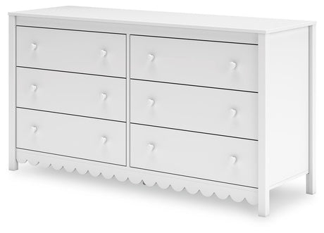 Hallityn Twin Panel Headboard with Dresser and Nightstand in White from Ashley Furniture - Luna Furniture