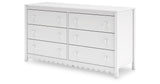 Hallityn Full Panel Platform Bed with Dresser, Chest and 2 Nightstands in White from Ashley Furniture - Luna Furniture
