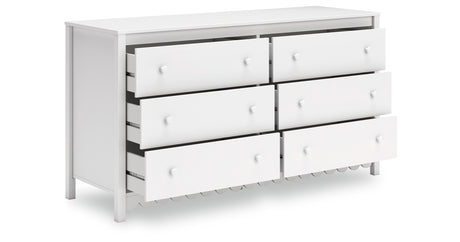 Hallityn Twin Panel Platform Bed with Dresser and Nightstand in White from Ashley - Luna Furniture