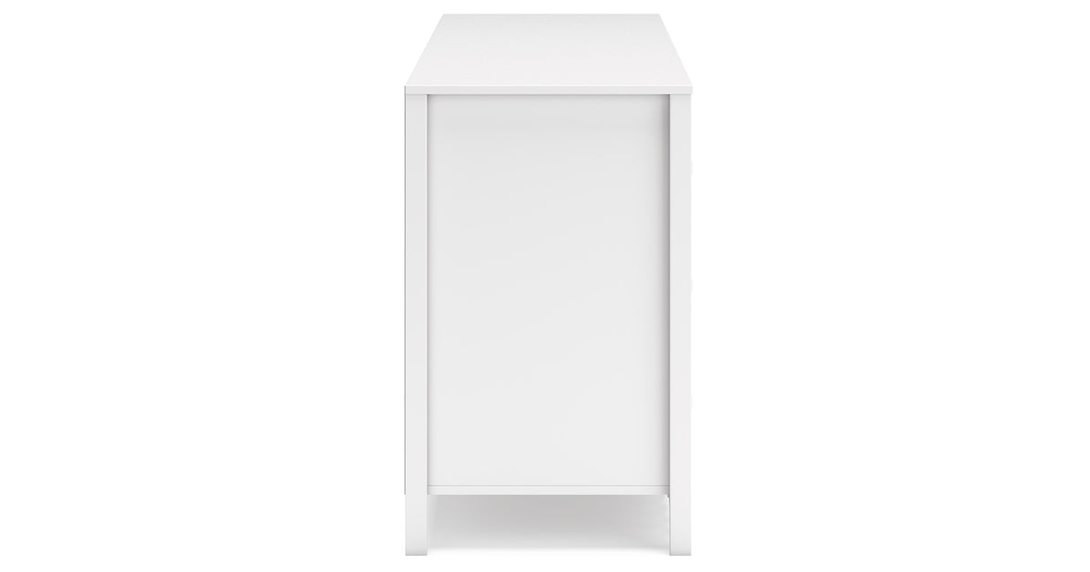 Hallityn Full Panel Platform Bed with Dresser, Chest and 2 Nightstands in White from Ashley Furniture - Luna Furniture