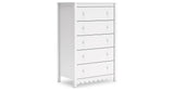 Hallityn Full Panel Platform Bed with Dresser, Chest and 2 Nightstands in White from Ashley Furniture - Luna Furniture
