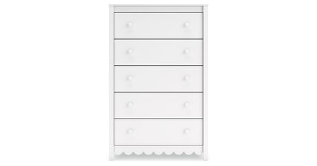 Hallityn Full Panel Headboard with Dresser, Chest and Nightstand in White from Ashley Furniture - Luna Furniture
