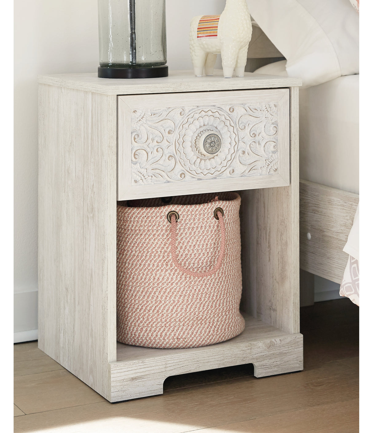 Paxberry Whitewash Nightstand from Ashley - Luna Furniture