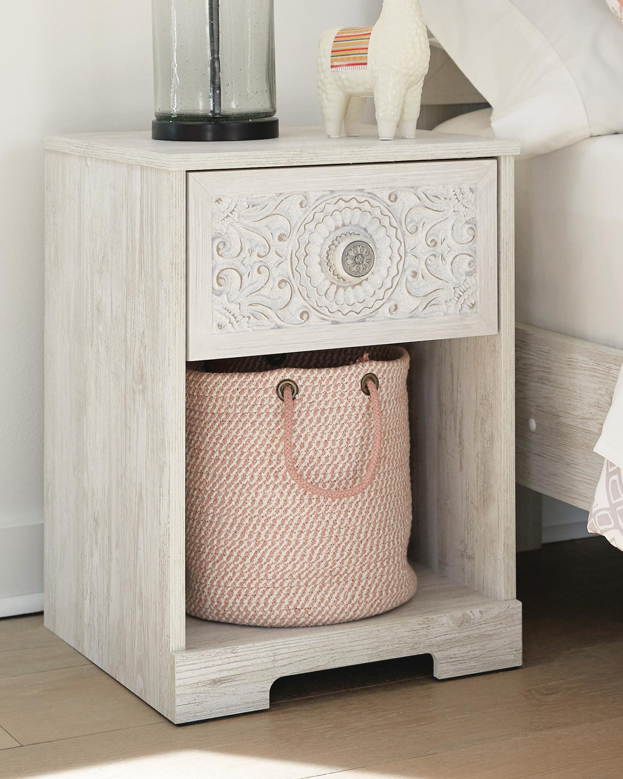 Paxberry Whitewash Nightstand from Ashley - Luna Furniture