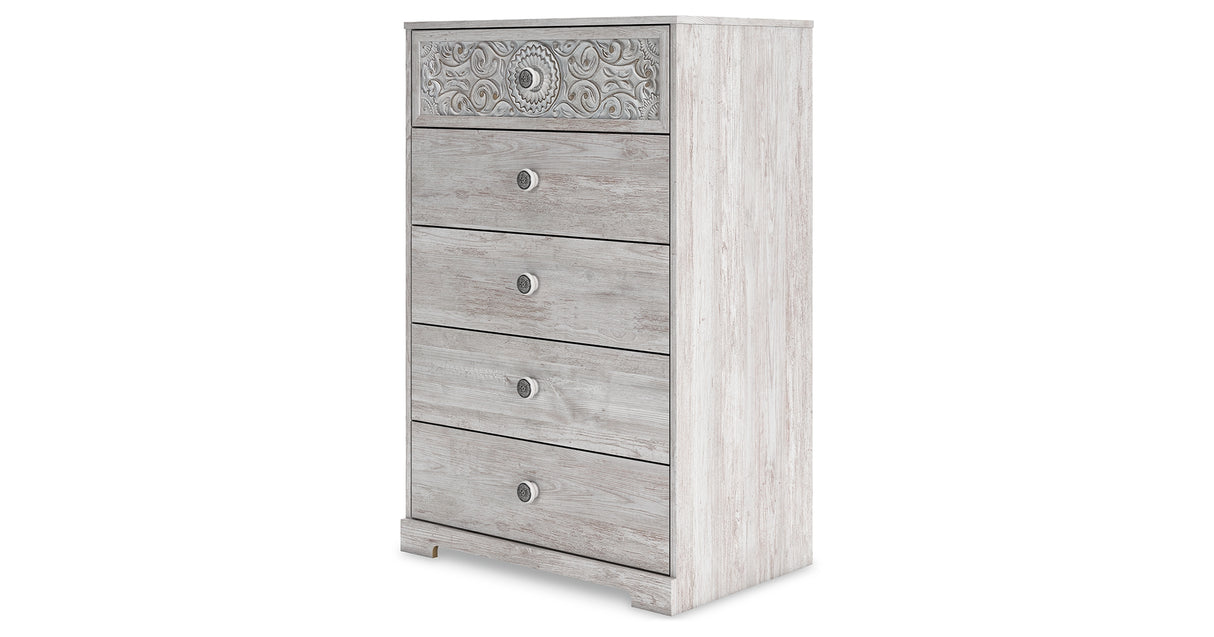 Paxberry Whitewash Chest of Drawers from Ashley - Luna Furniture
