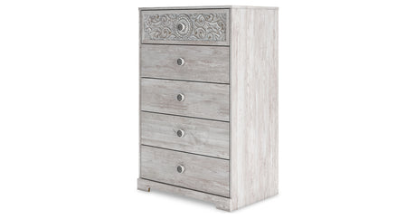 Paxberry Whitewash Chest of Drawers from Ashley - Luna Furniture