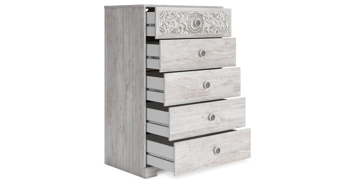 Paxberry Whitewash Chest of Drawers from Ashley - Luna Furniture