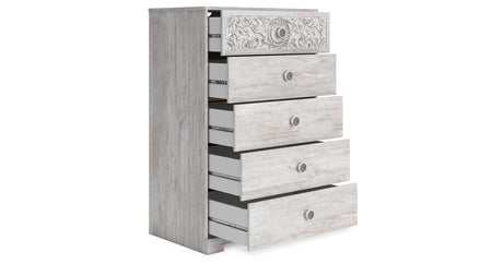 Paxberry Whitewash Chest of Drawers from Ashley - Luna Furniture