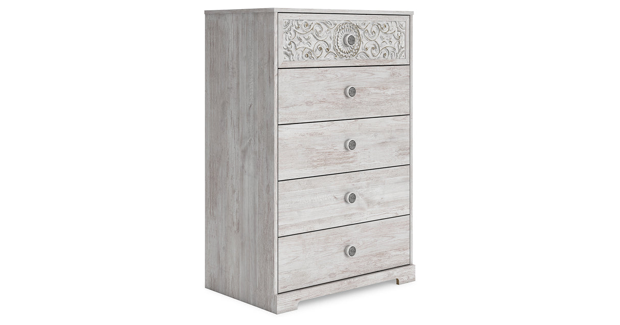 Paxberry Whitewash Chest of Drawers from Ashley - Luna Furniture