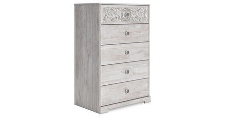 Paxberry Whitewash Chest of Drawers from Ashley - Luna Furniture