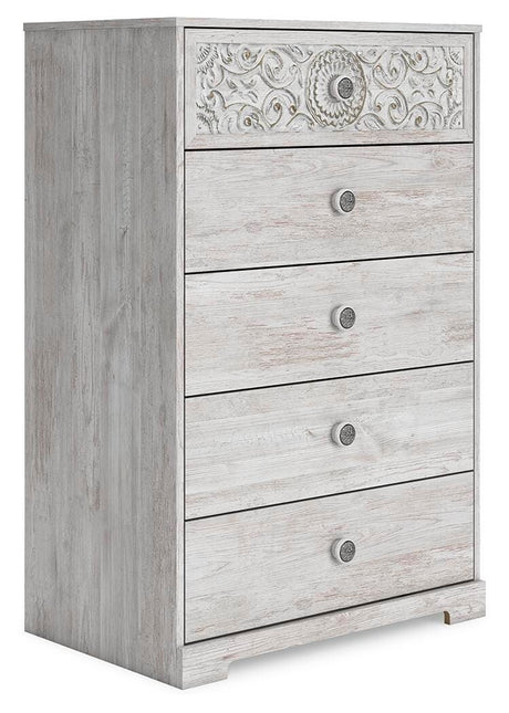 Paxberry Whitewash Chest of Drawers from Ashley - Luna Furniture