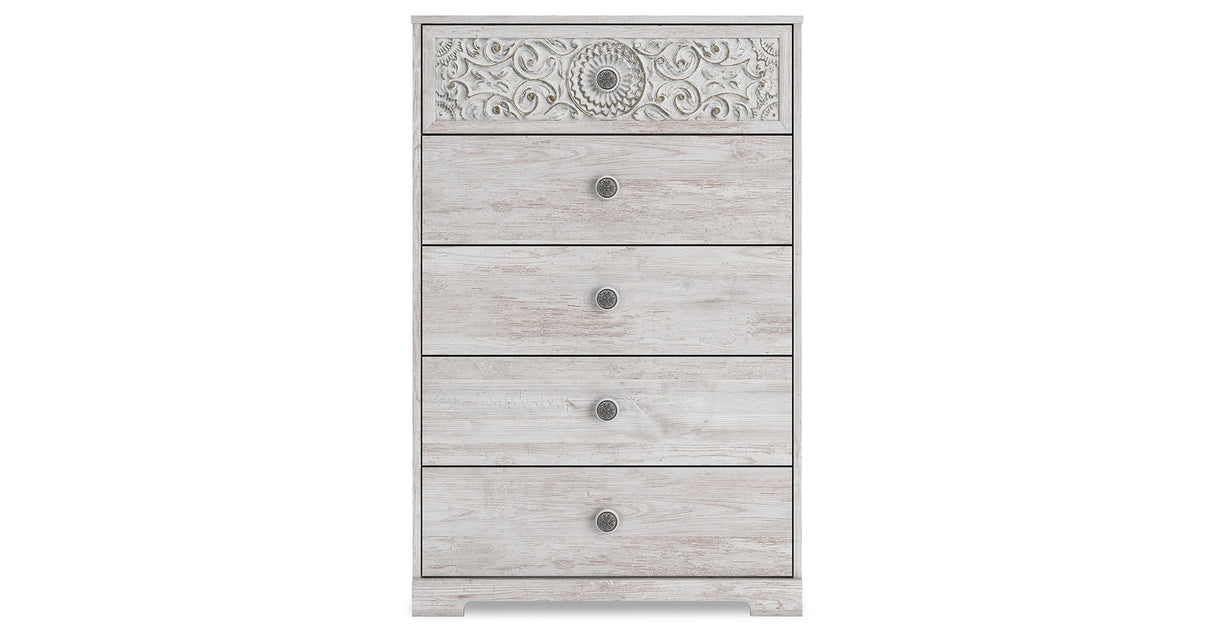 Paxberry Whitewash Chest of Drawers from Ashley - Luna Furniture