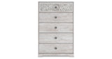Paxberry Whitewash Chest of Drawers from Ashley - Luna Furniture