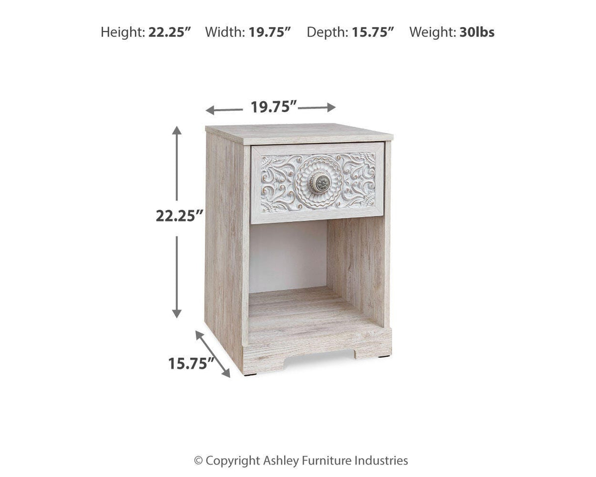 Paxberry Whitewash Nightstand from Ashley - Luna Furniture