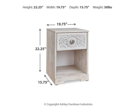 Paxberry Whitewash Nightstand from Ashley - Luna Furniture