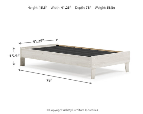 Socalle Light Natural Twin Platform Base Bed from Ashley - Luna Furniture