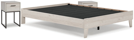 Socalle Queen Platform Bed with 2 Nightstands in Light Natural from Ashley - Luna Furniture