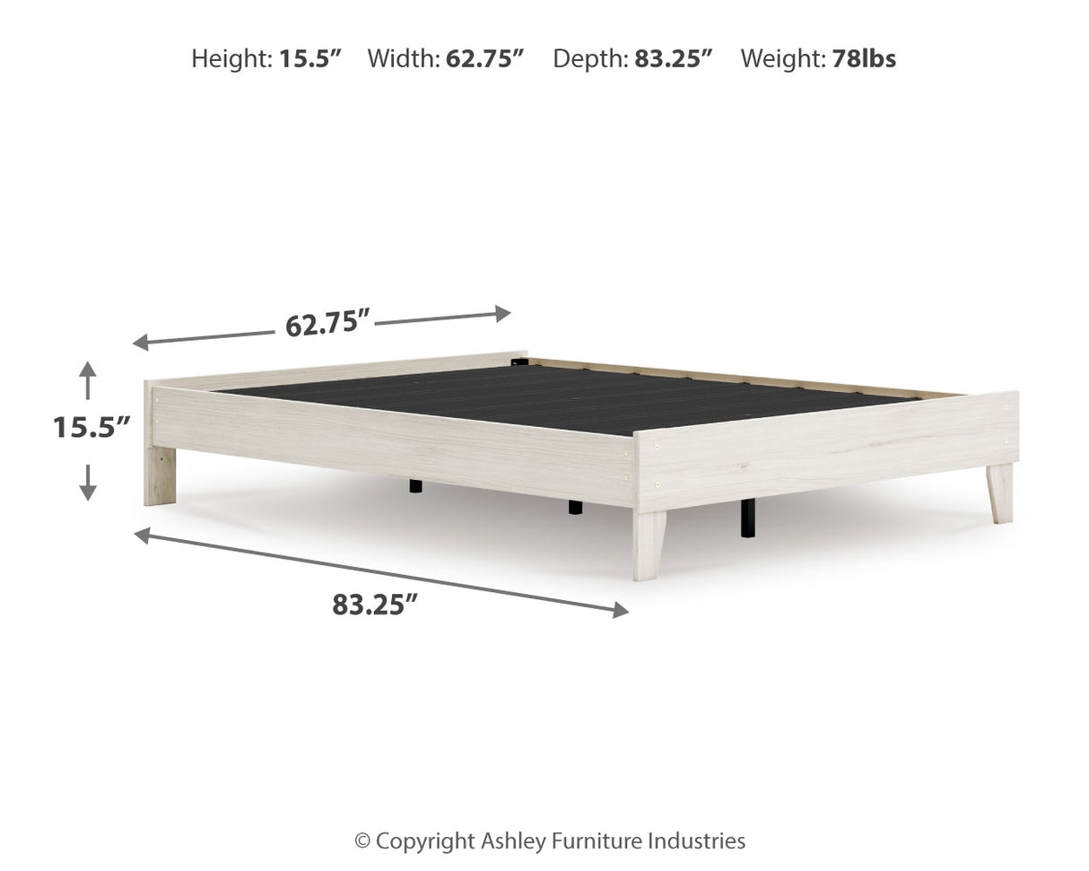 Socalle Queen Platform Bed with Mattress in Light Natural from Ashley - Luna Furniture