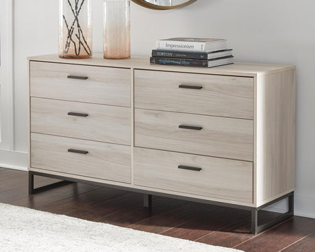 Shawburn Whitewash Queen Panel Headboard Bed with Dresser from Ashley - Luna Furniture