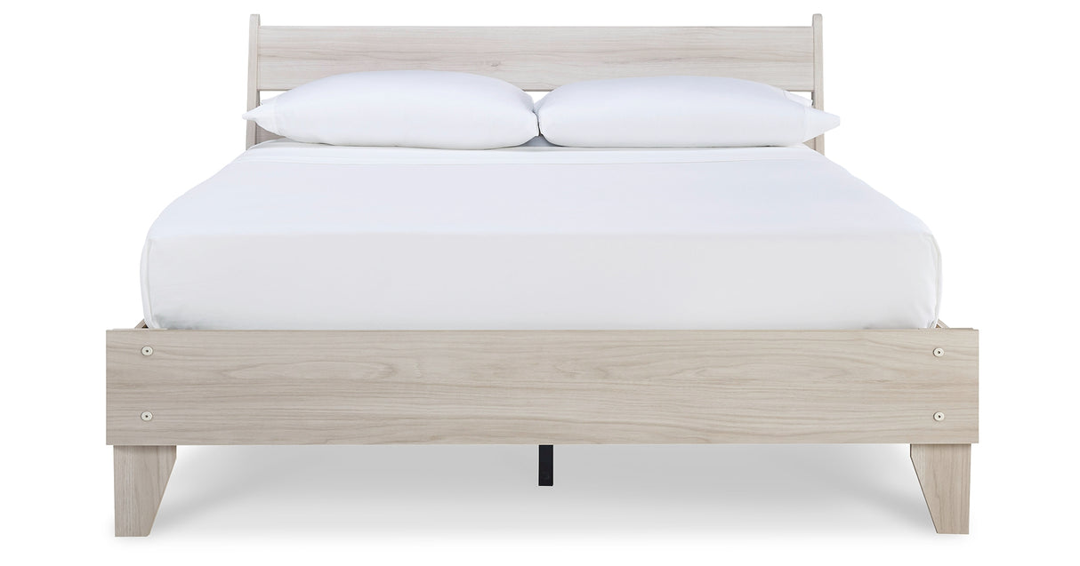 Socalle Light Natural Queen Panel Platform Bed with Dresser and Nightstand from Ashley - Luna Furniture