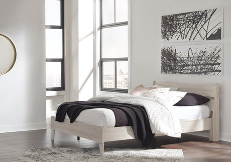 Shawburn Whitewash Queen Panel Headboard Bed with Dresser from Ashley - Luna Furniture