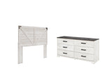 Shawburn Queen Panel Headboard Bed with Dresser in Whitewash from Ashley - Luna Furniture