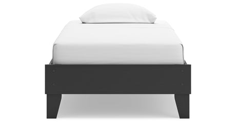 Socalle Twin Platform Bed with Dresser, Chest and 2 Nightstands in Black from Ashley - Luna Furniture